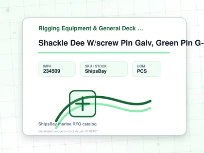 Shackle Dee W/screw Pin Galv, Green Pin G-4151 22mm 6.5ton - Rigging Equipment & General Deck Items - Additional Items - IMPA 234509 - UOM PCS