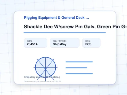 Shackle Dee W/screw Pin Galv, Green Pin G-4151 38mm 17ton - Rigging Equipment & General Deck Items - Additional Items - IMPA 234514 - UOM PCS