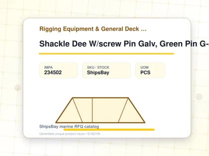 Shackle Dee W/screw Pin Galv, Green Pin G-4151 7mm 0.5ton - Rigging Equipment & General Deck Items - Additional Items - IMPA 234502 - UOM PCS