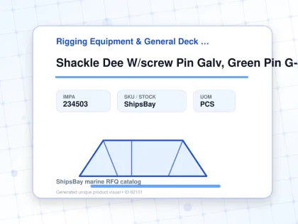 Shackle Dee W/screw Pin Galv, Green Pin G-4151 9mm 0.75ton - Rigging Equipment & General Deck Items - Additional Items - IMPA 234503 - UOM PCS