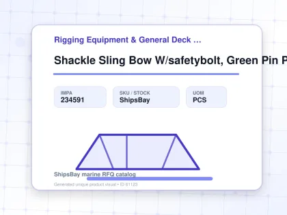 Shackle Sling Bow W/safetybolt, Green Pin P-6033 170mm 500ton - Rigging Equipment & General Deck Items - Additional Items - IMPA 234591 - UOM PCS