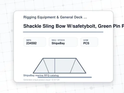 Shackle Sling Bow W/safetybolt, Green Pin P-6033 190mm 600ton - Rigging Equipment & General Deck Items - Additional Items - IMPA 234592 - UOM PCS