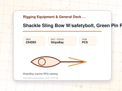 Shackle Sling Bow W/safetybolt, Green Pin P-6033 200mm 700ton - Rigging Equipment & General Deck Items - Additional Items - IMPA 234593 - UOM PCS