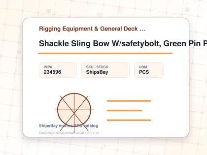 Shackle Sling Bow W/safetybolt, Green Pin P-6033 260mm 1000ton - Rigging Equipment & General Deck Items - Additional Items - IMPA 234596 - UOM PCS