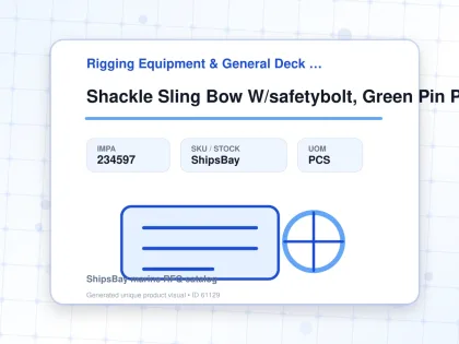 Shackle Sling Bow W/safetybolt, Green Pin P-6033 285mm 1250ton - Rigging Equipment & General Deck Items - Additional Items - IMPA 234597 - UOM PCS