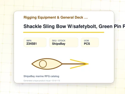 Shackle Sling Bow W/safetybolt, Green Pin P-6033 40mm 30ton - Rigging Equipment & General Deck Items - Additional Items - IMPA 234581 - UOM PCS