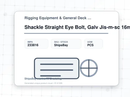Shackle Straight Eye Bolt, Galv Jis-m-sc 16mm Swl 1.6ton - Rigging Equipment & General Deck Items - Additional Items - IMPA 233816 - UOM PCS