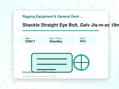Shackle Straight Eye Bolt, Galv Jis-m-sc 18mm Swl 2.0ton - Rigging Equipment & General Deck Items - Additional Items - IMPA 233817 - UOM PCS