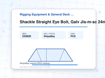 Shackle Straight Eye Bolt, Galv Jis-m-sc 24mm Swl 3.6ton - Rigging Equipment & General Deck Items - Additional Items - IMPA 233820 - UOM PCS