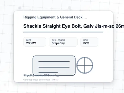Shackle Straight Eye Bolt, Galv Jis-m-sc 26mm Swl 4.0ton - Rigging Equipment & General Deck Items - Additional Items - IMPA 233821 - UOM PCS