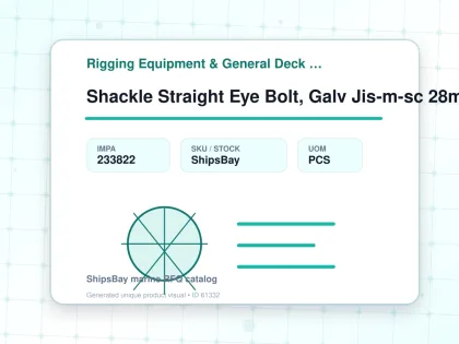 Shackle Straight Eye Bolt, Galv Jis-m-sc 28mm Swl 4.8ton - Rigging Equipment & General Deck Items - Additional Items - IMPA 233822 - UOM PCS