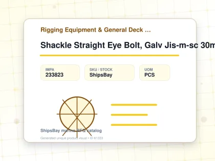 Shackle Straight Eye Bolt, Galv Jis-m-sc 30mm Swl 5.0ton - Rigging Equipment & General Deck Items - Additional Items - IMPA 233823 - UOM PCS