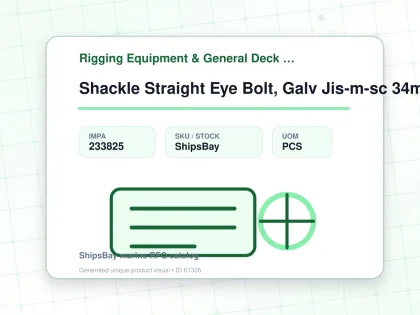 Shackle Straight Eye Bolt, Galv Jis-m-sc 34mm Swl 7.0ton - Rigging Equipment & General Deck Items - Additional Items - IMPA 233825 - UOM PCS