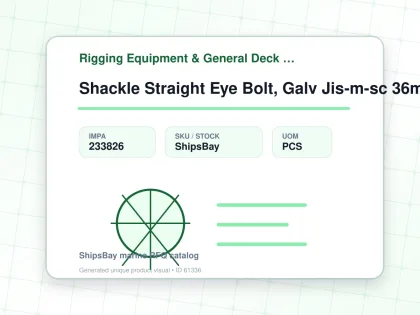 Shackle Straight Eye Bolt, Galv Jis-m-sc 36mm Swl 8.0ton - Rigging Equipment & General Deck Items - Additional Items - IMPA 233826 - UOM PCS