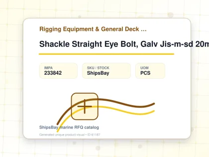 Shackle Straight Eye Bolt, Galv Jis-m-sd 20mm Swl 1.6ton - Rigging Equipment & General Deck Items - Additional Items - IMPA 233842 - UOM PCS