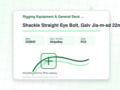 Shackle Straight Eye Bolt, Galv Jis-m-sd 22mm Swl 2.0ton - Rigging Equipment & General Deck Items - Additional Items - IMPA 233843 - UOM PCS