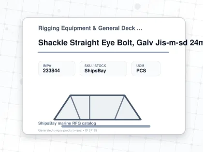 Shackle Straight Eye Bolt, Galv Jis-m-sd 24mm Swl 2.5ton - Rigging Equipment & General Deck Items - Additional Items - IMPA 233844 - UOM PCS