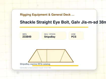 Shackle Straight Eye Bolt, Galv Jis-m-sd 38mm Swl 6.3ton - Rigging Equipment & General Deck Items - Additional Items - IMPA 233849 - UOM PCS
