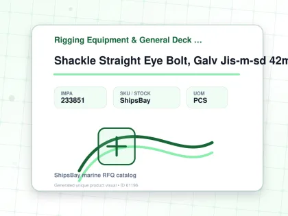 Shackle Straight Eye Bolt, Galv Jis-m-sd 42mm Swl 8.0ton - Rigging Equipment & General Deck Items - Additional Items - IMPA 233851 - UOM PCS