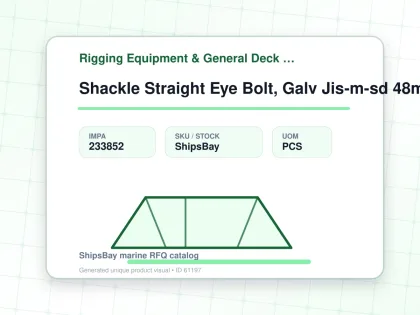 Shackle Straight Eye Bolt, Galv Jis-m-sd 48mm Swl 10.0ton - Rigging Equipment & General Deck Items - Additional Items - IMPA 233852 - UOM PCS