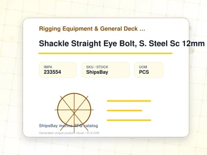 Shackle Straight Eye Bolt, S. Steel Sc 12mm Swl 1.0ton - Rigging Equipment & General Deck Items - Additional Items - IMPA 233554 - UOM PCS