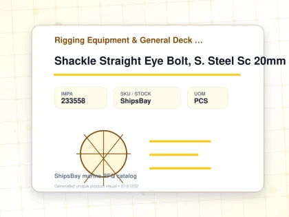 Shackle Straight Eye Bolt, S. Steel Sc 20mm Swl 2.5ton - Rigging Equipment & General Deck Items - Additional Items - IMPA 233558 - UOM PCS