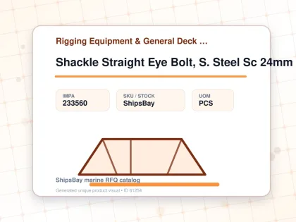 Shackle Straight Eye Bolt, S. Steel Sc 24mm Swl 3.6ton - Rigging Equipment & General Deck Items - Additional Items - IMPA 233560 - UOM PCS