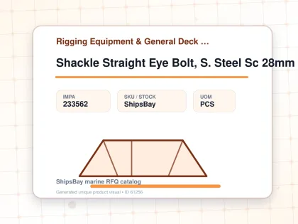 Shackle Straight Eye Bolt, S. Steel Sc 28mm Swl 4.8ton - Rigging Equipment & General Deck Items - Additional Items - IMPA 233562 - UOM PCS