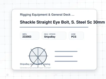 Shackle Straight Eye Bolt, S. Steel Sc 30mm Swl 5.0ton - Rigging Equipment & General Deck Items - Additional Items - IMPA 233563 - UOM PCS