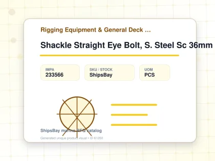 Shackle Straight Eye Bolt, S. Steel Sc 36mm Swl 8.0ton - Rigging Equipment & General Deck Items - Additional Items - IMPA 233566 - UOM PCS