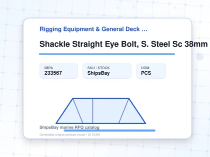 Shackle Straight Eye Bolt, S. Steel Sc 38mm Swl 9.0ton - Rigging Equipment & General Deck Items - Additional Items - IMPA 233567 - UOM PCS