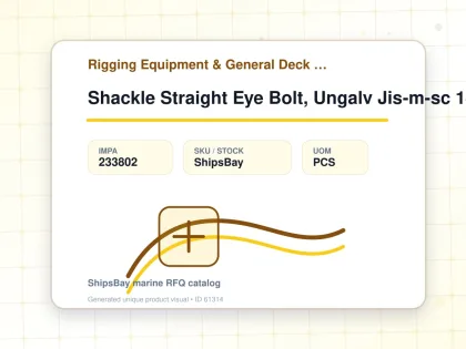Shackle Straight Eye Bolt, Ungalv Jis-m-sc 18mm Swl 2.0t - Rigging Equipment & General Deck Items - Additional Items - IMPA 233802 - UOM PCS