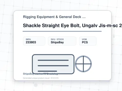 Shackle Straight Eye Bolt, Ungalv Jis-m-sc 20mm Swl 2.5t - Rigging Equipment & General Deck Items - Additional Items - IMPA 233803 - UOM PCS