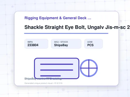 Shackle Straight Eye Bolt, Ungalv Jis-m-sc 22mm Swl 3.15t - Rigging Equipment & General Deck Items - Additional Items - IMPA 233804 - UOM PCS