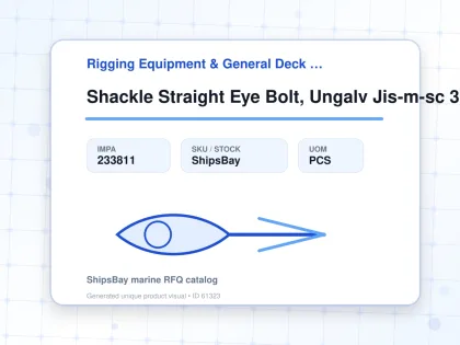 Shackle Straight Eye Bolt, Ungalv Jis-m-sc 36mm Swl 8.0t - Rigging Equipment & General Deck Items - Additional Items - IMPA 233811 - UOM PCS