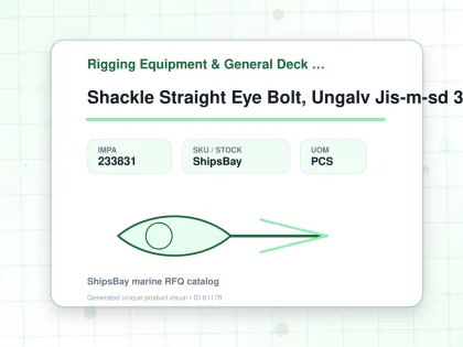 Shackle Straight Eye Bolt, Ungalv Jis-m-sd 30mm Swl 4.0t - Rigging Equipment & General Deck Items - Additional Items - IMPA 233831 - UOM PCS