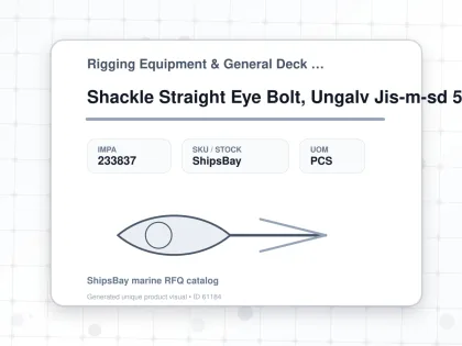 Shackle Straight Eye Bolt, Ungalv Jis-m-sd 52mm Swl 12.5t - Rigging Equipment & General Deck Items - Additional Items - IMPA 233837 - UOM PCS
