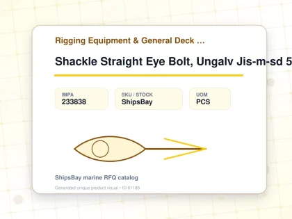 Shackle Straight Eye Bolt, Ungalv Jis-m-sd 58mm Swl 16ton - Rigging Equipment & General Deck Items - Additional Items - IMPA 233838 - UOM PCS