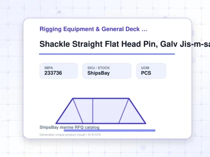 Shackle Straight Flat Head Pin, Galv Jis-m-sa 85mm Swl 45ton - Rigging Equipment & General Deck Items - Additional Items - IMPA 233736 - UOM PCS