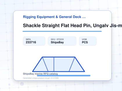 Shackle Straight Flat Head Pin, Ungalv Jis-m-sa 85mm Swl 45ton - Rigging Equipment & General Deck Items - Additional Items - IMPA 233716 - UOM PCS
