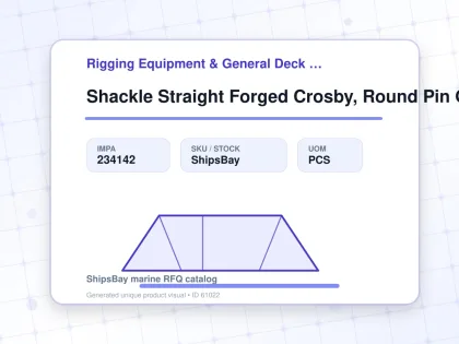 Shackle Straight Forged Crosby, Round Pin G-215 Galv 1-3/8" - Rigging Equipment & General Deck Items - Additional Items - IMPA 234142 - UOM PCS