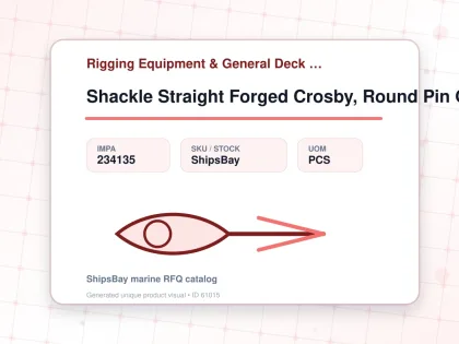 Shackle Straight Forged Crosby, Round Pin G-215 Galv 1/2" - Rigging Equipment & General Deck Items - Additional Items - IMPA 234135 - UOM PCS