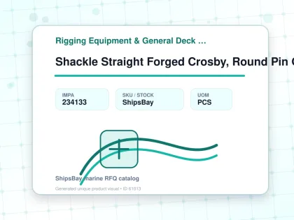 Shackle Straight Forged Crosby, Round Pin G-215 Galv 3/8" - Rigging Equipment & General Deck Items - Additional Items - IMPA 234133 - UOM PCS