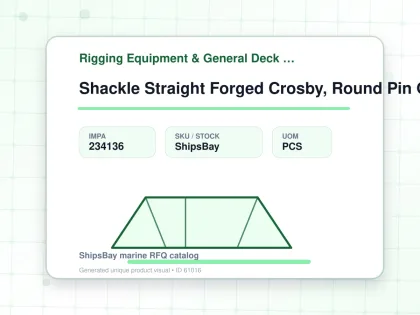Shackle Straight Forged Crosby, Round Pin G-215 Galv 5/8" - Rigging Equipment & General Deck Items - Additional Items - IMPA 234136 - UOM PCS