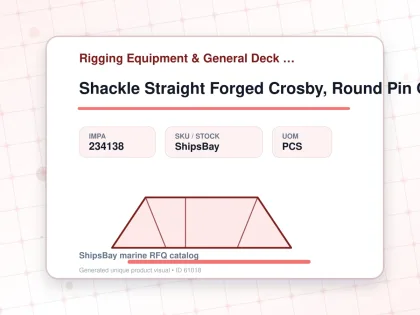 Shackle Straight Forged Crosby, Round Pin G-215 Galv 7/8" - Rigging Equipment & General Deck Items - Additional Items - IMPA 234138 - UOM PCS