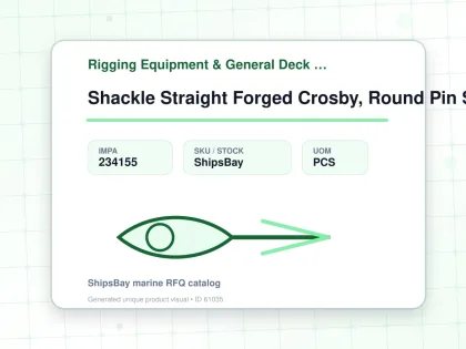 Shackle Straight Forged Crosby, Round Pin S-215 Black 1-1/8" - Rigging Equipment & General Deck Items - Additional Items - IMPA 234155 - UOM PCS
