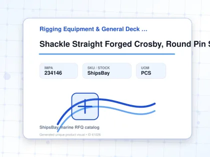 Shackle Straight Forged Crosby, Round Pin S-215 Black 1/4" - Rigging Equipment & General Deck Items - Additional Items - IMPA 234146 - UOM PCS