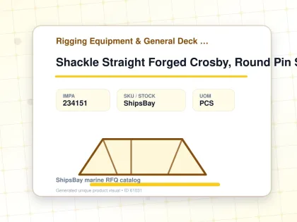 Shackle Straight Forged Crosby, Round Pin S-215 Black 5/8" - Rigging Equipment & General Deck Items - Additional Items - IMPA 234151 - UOM PCS
