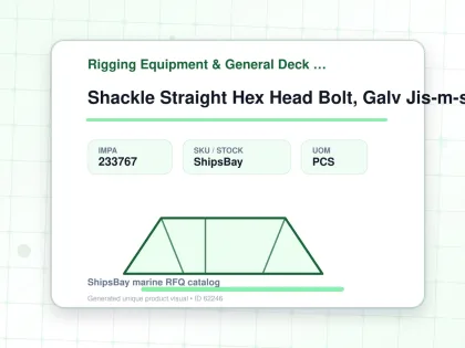 Shackle Straight Hex Head Bolt, Galv Jis-m-sb 22mm Swl 3.15ton - Rigging Equipment & General Deck Items - Additional Items - IMPA 233767 - UOM PCS