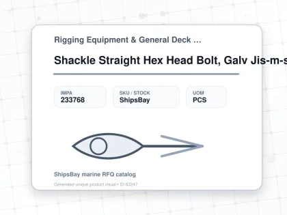 Shackle Straight Hex Head Bolt, Galv Jis-m-sb 24mm Swl 3.6ton - Rigging Equipment & General Deck Items - Additional Items - IMPA 233768 - UOM PCS